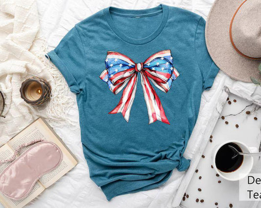 "Patriotic Bow" 4th of July Ready-to-Press DTF Transfer - Sam's DTF Transfers