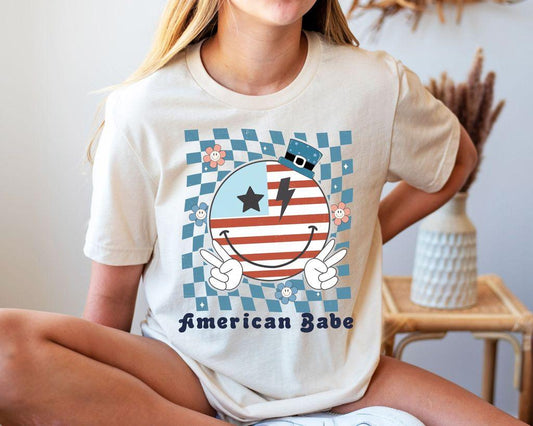 "American Babe" 4th of July Ready-to-Press DTF Transfer - Sam's DTF Transfers