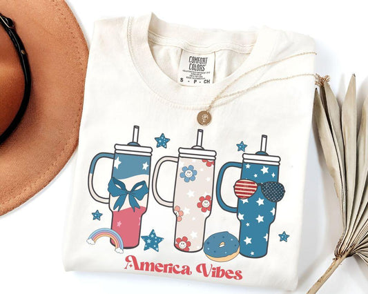 "America Vibes" 4th of July Ready-to-Press DTF Transfer - Sam's DTF Transfers