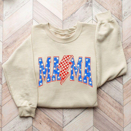 Patriotic MAMA Lightning Bolt - 4th of July Ready-to-Press DTF Transfer - Sam's DTF Transfers