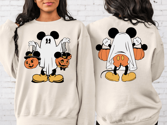 Ghostly Greetings Cartoon Pumpkin DTF Transfer - Sam's DTF Transfers