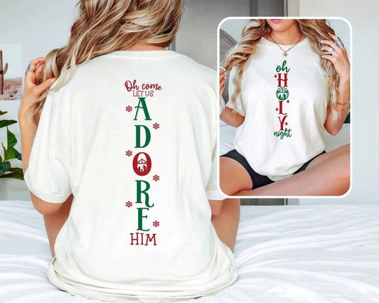 Oh Come Let Us Adore Him Christmas DTF Transfer - Sam's DTF Transfers