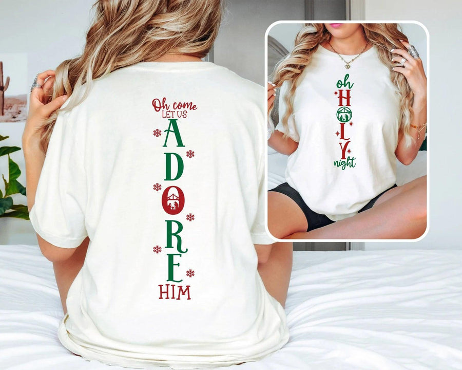 Oh Come Let Us Adore Him Christmas DTF Transfer
