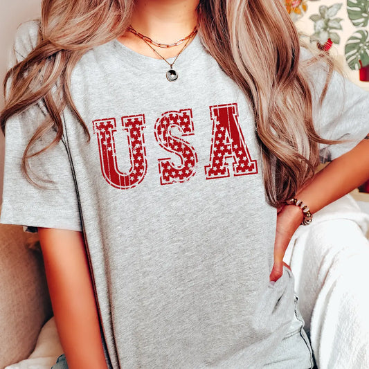 USA Stars – Distressed Red Patriotic