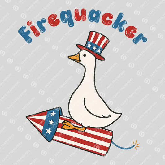 Firequacker – Cute Patriotic Duck on Rocket