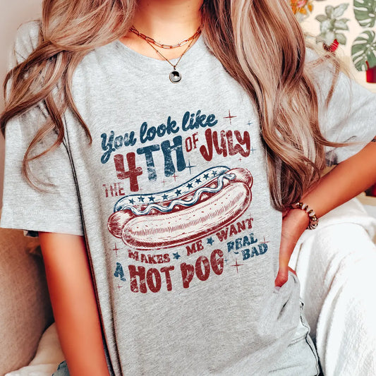 4th of July Hot Dog – Funny Vintage Americana