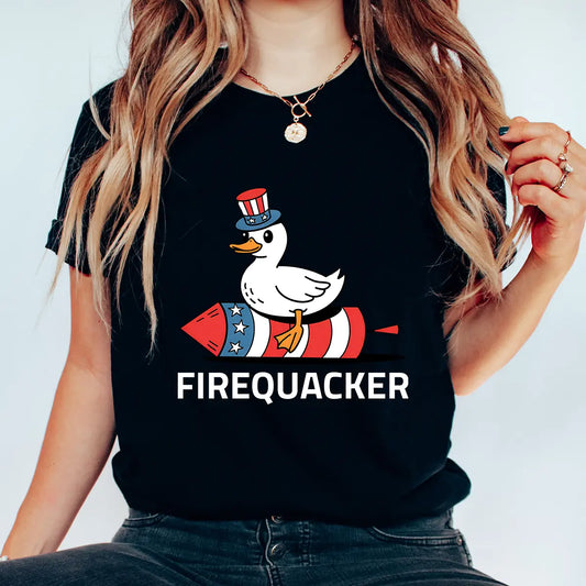 Firequacker – Funny Duck on Firework Patriotic