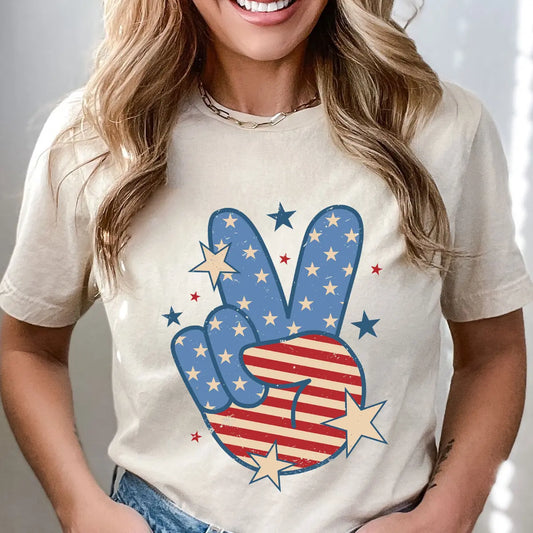 Patriotic Peace Sign – Stars & Stripes Americana