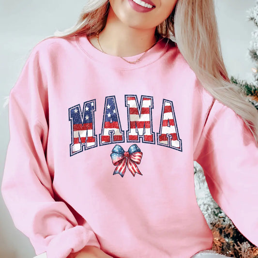 MAMA – American Flag Letters with Bow