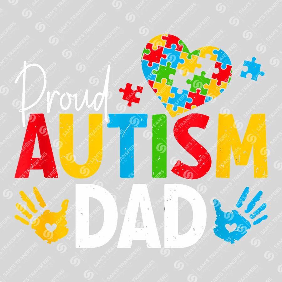 Proud Autism Dad Father's Day Awareness Ready DTF Transfer | FR2123
