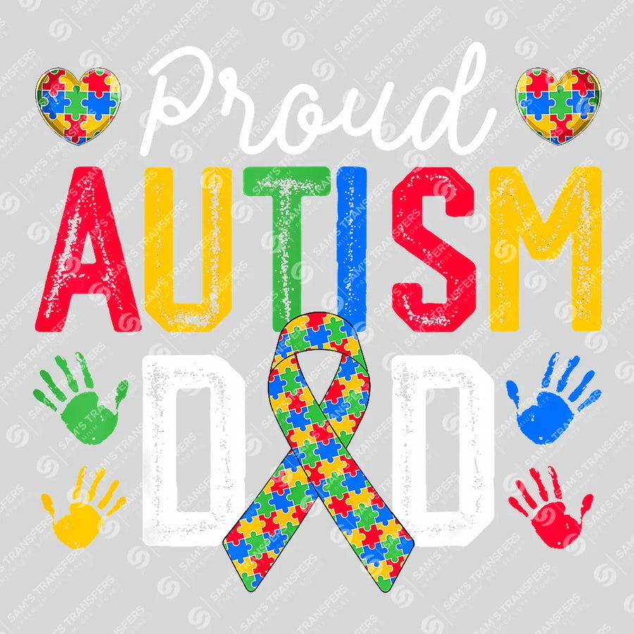 Proud Autism Dad Father's Day Awareness Ready DTF Transfer | FR2136