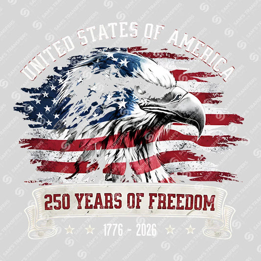 USA 250 Years Anniversary DTF Transfer | 4th of July Design | FR2174