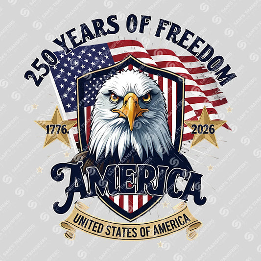 USA 250 Years Anniversary DTF Transfer | 4th of July Design | FR2175