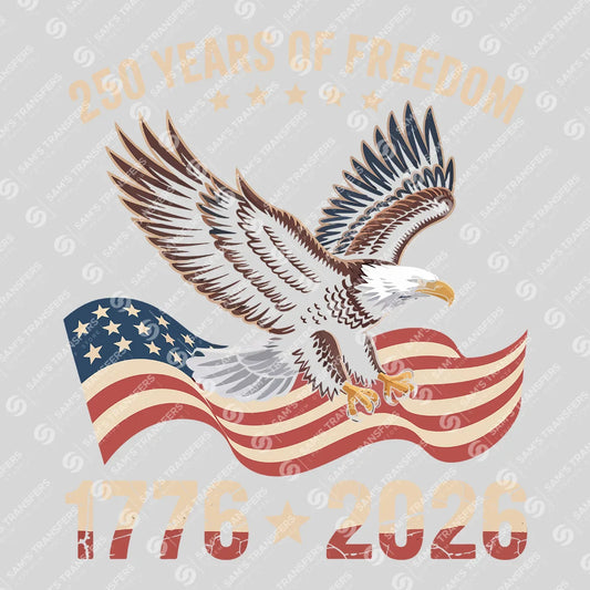 USA 250 Years Anniversary DTF Transfer | 4th of July Design | FR2218