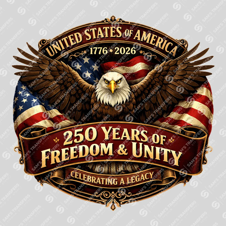 USA 250 Years Anniversary DTF Transfer | 4th of July Design | FR2224