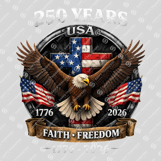 USA 250 Years Anniversary DTF Transfer | 4th of July Design | FR2227
