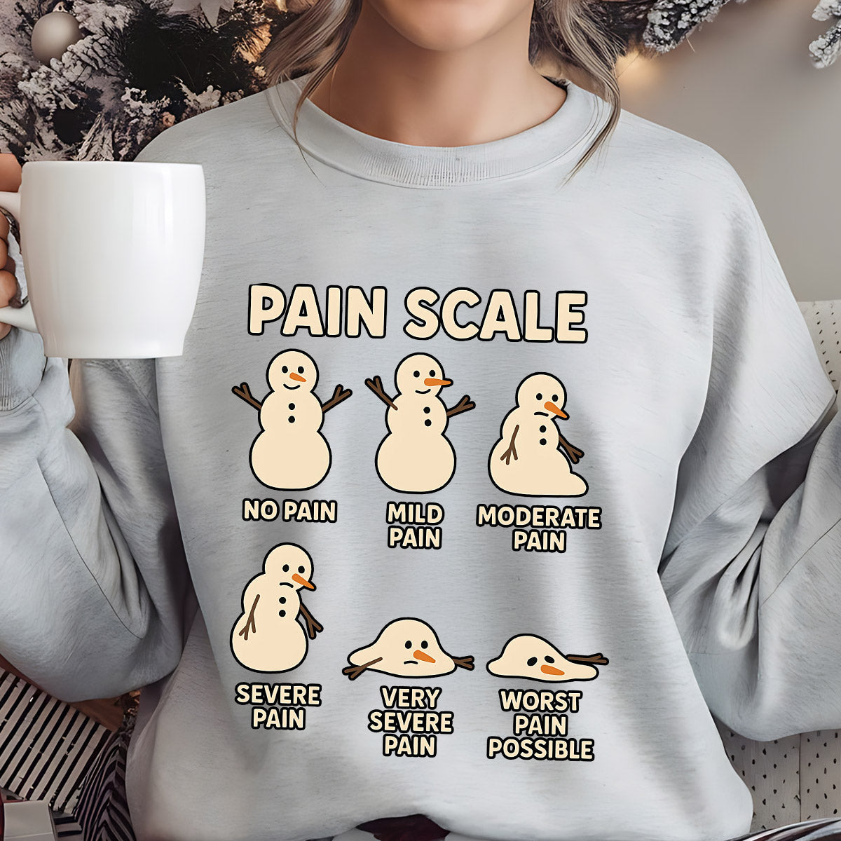 Sweatshirt featuring a Christmas-themed DTF transfer.