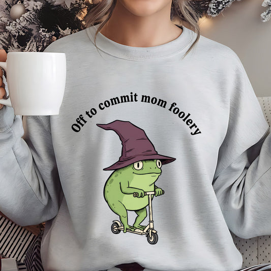 Sweatshirt featuring a Christmas-themed DTF transfer.