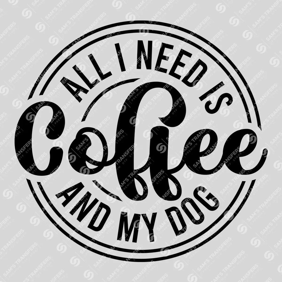 Coffee and Dog Circle Design - Ready-to-Press DTF Transfer