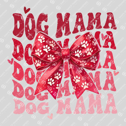 Dog Mama Red Bow - Ready-to-Press DTF Transfer