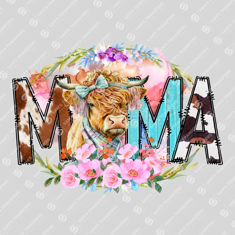 Highland Cow MAMA Ready-to-Press DTF Transfer