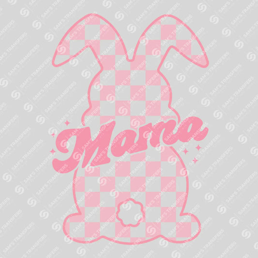 Checkered Bunny MAMA Easter Ready-to-Press DTF Transfer