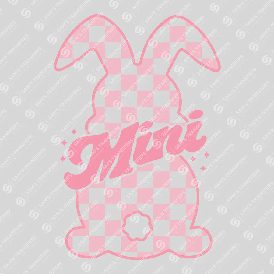 Checkered Bunny MINI Easter Ready-to-Press DTF Transfer