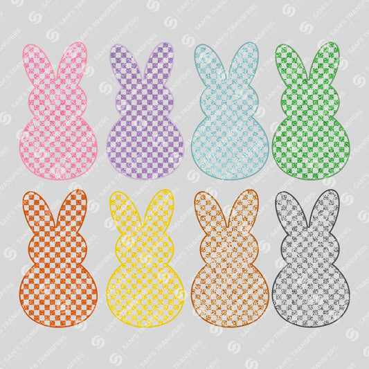 Multicolor Checkered Peeps Easter Ready-to-Press DTF Transfer