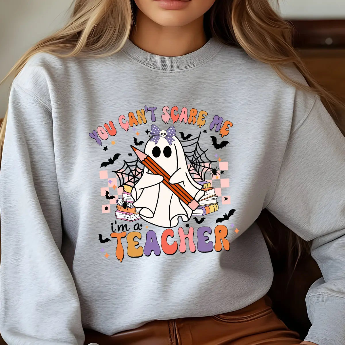 Sweatshirt featuring a Christmas-themed DTF transfer.