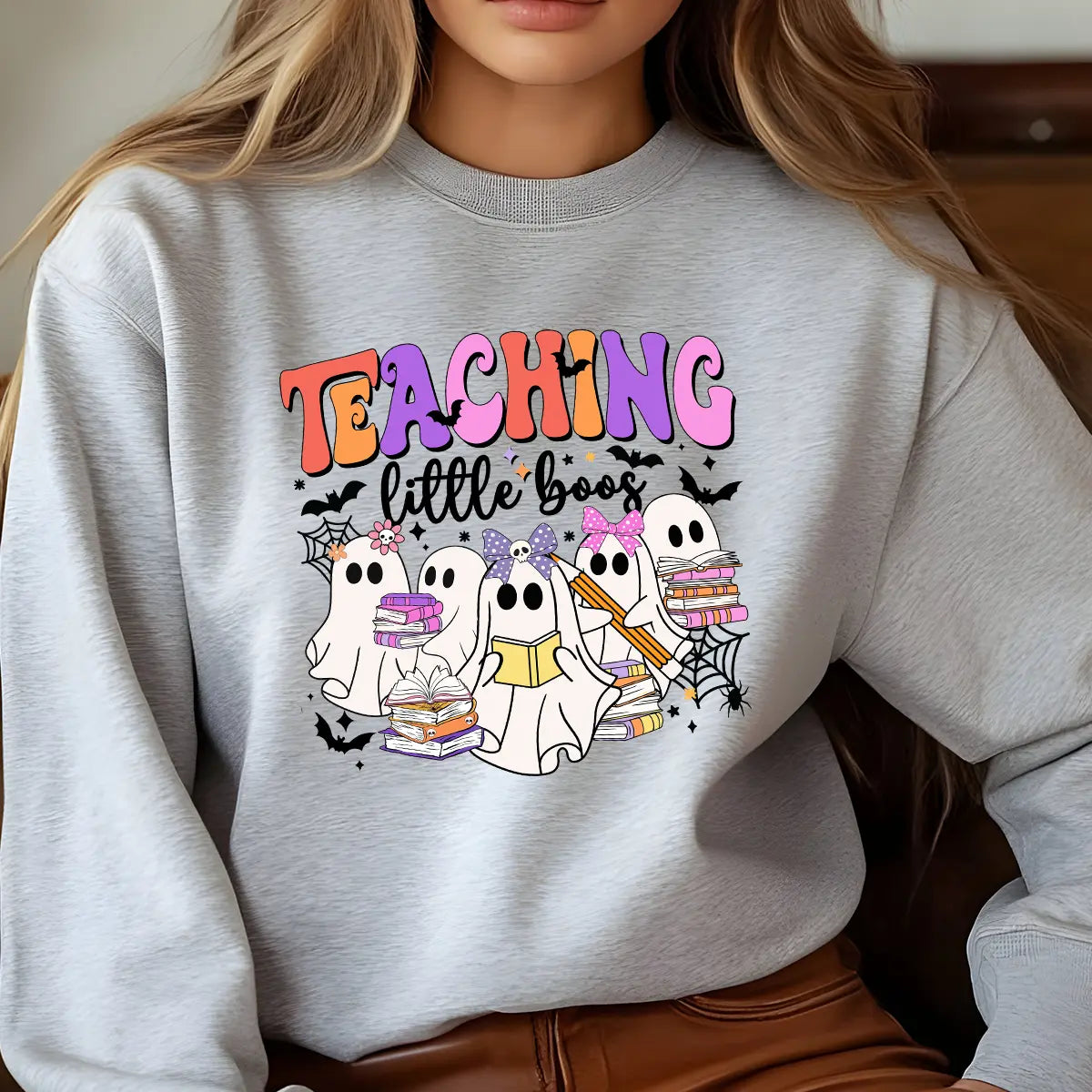 Sweatshirt featuring a Christmas-themed DTF transfer.