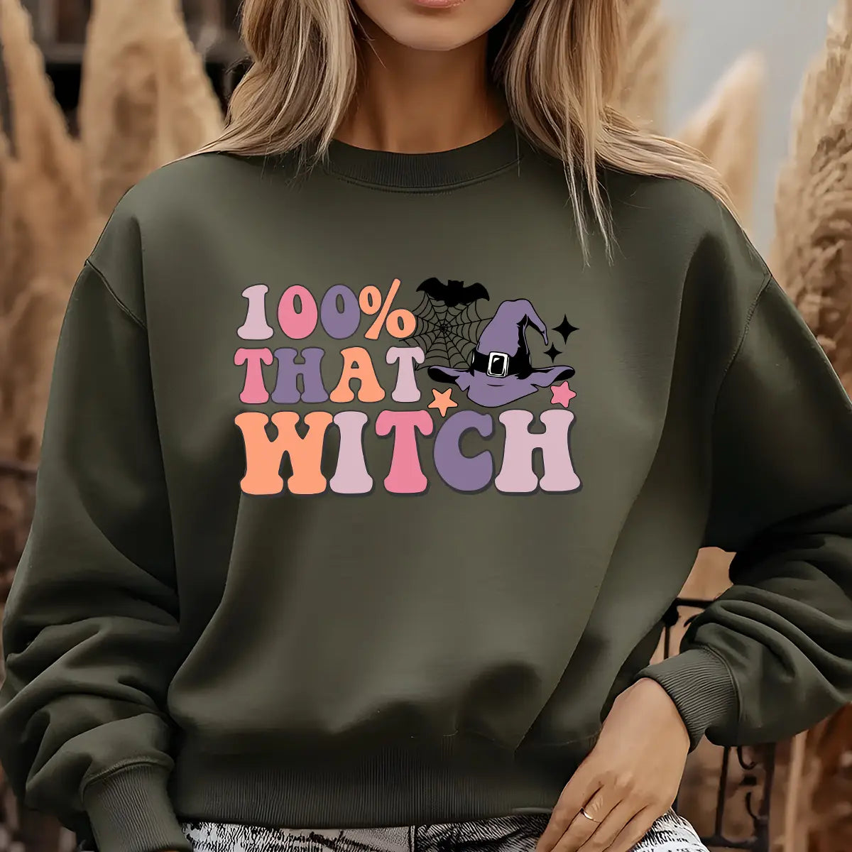 Sweatshirt featuring a Christmas-themed DTF transfer.