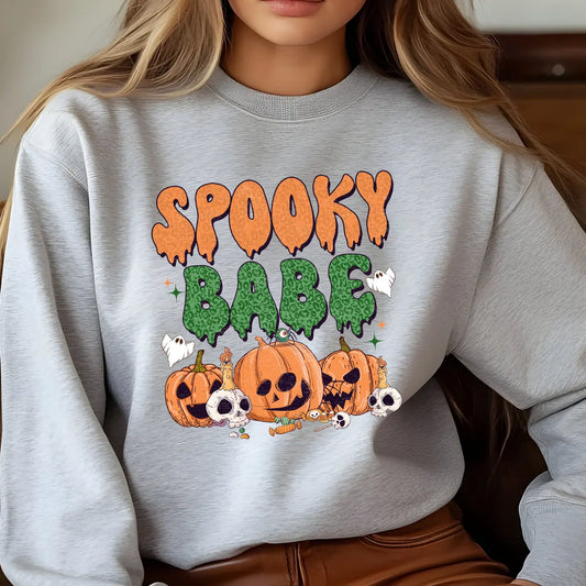Sweatshirt featuring a Christmas-themed DTF transfer.