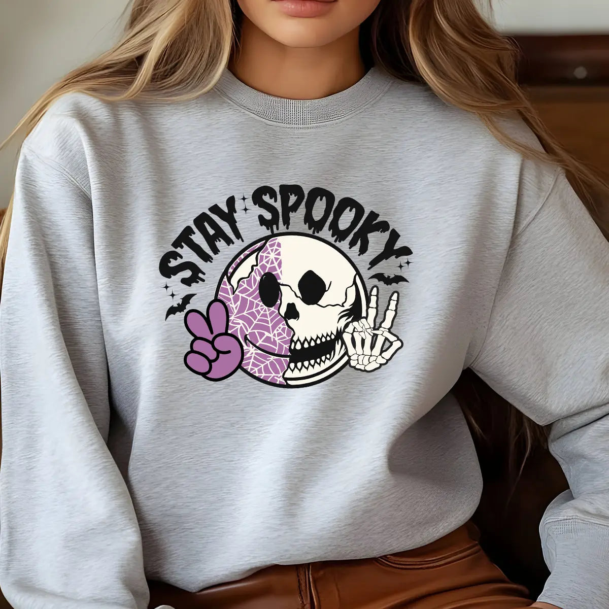 Sweatshirt featuring a Christmas-themed DTF transfer.