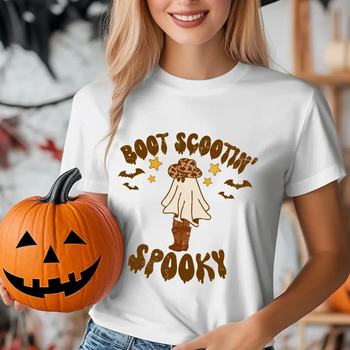 Sweatshirt featuring a Christmas-themed DTF transfer.