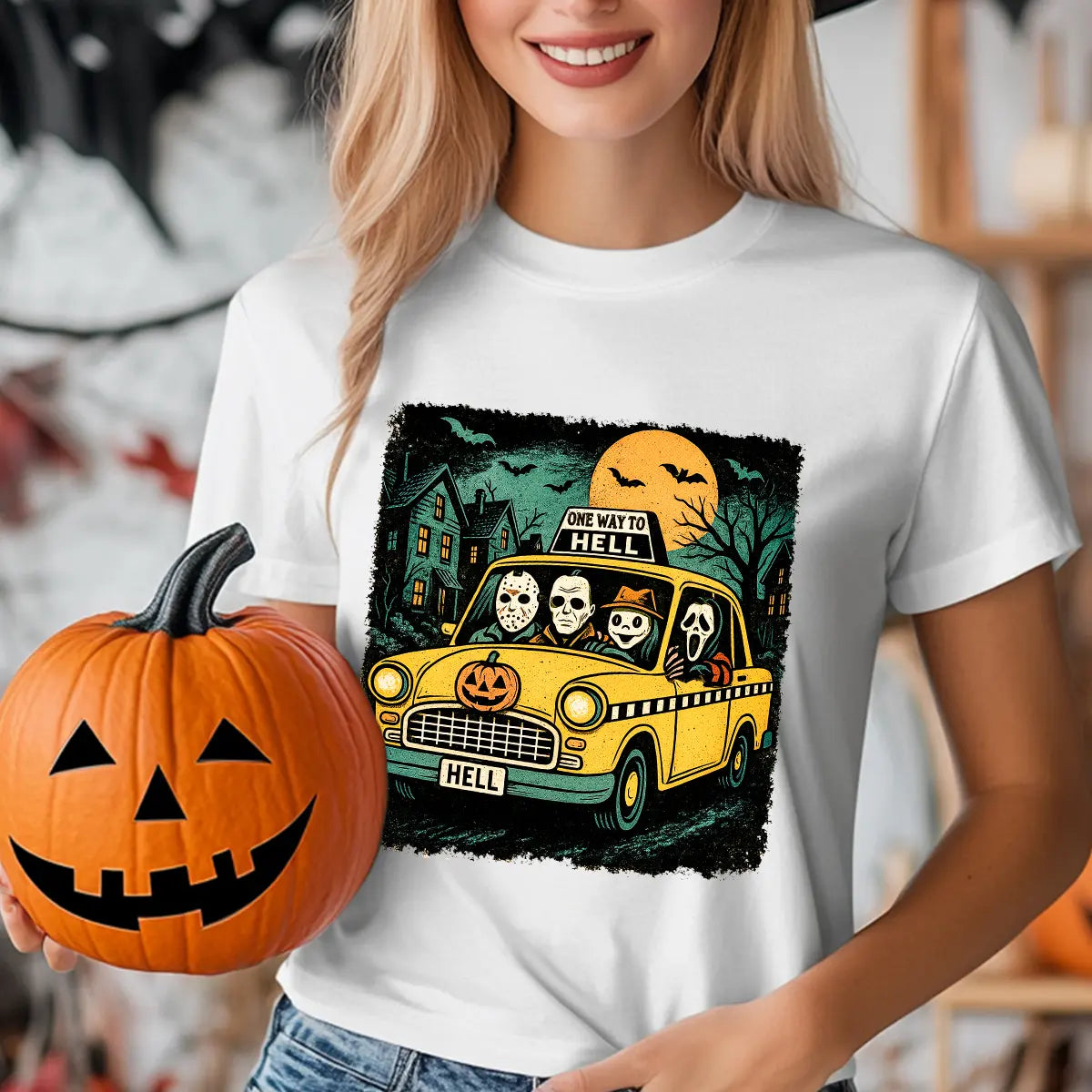 Sweatshirt featuring a Christmas-themed DTF transfer.