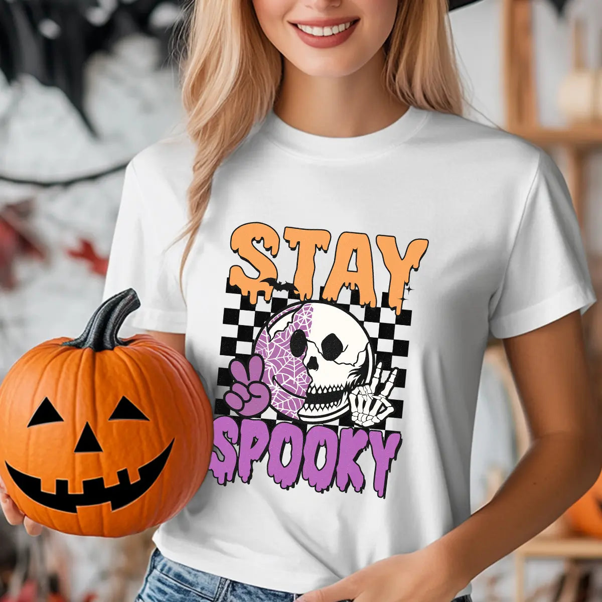 Sweatshirt featuring a Christmas-themed DTF transfer.