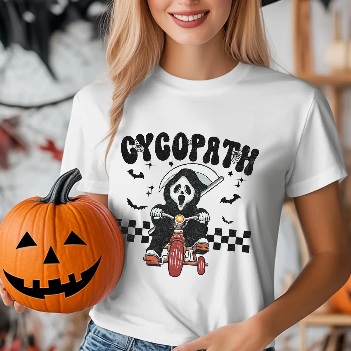 Sweatshirt featuring a Christmas-themed DTF transfer.