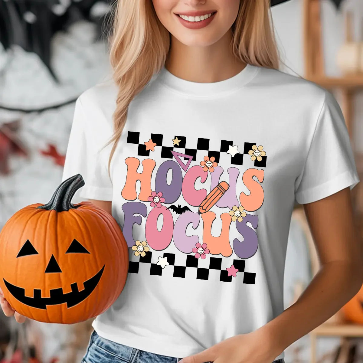 Sweatshirt featuring a Christmas-themed DTF transfer.