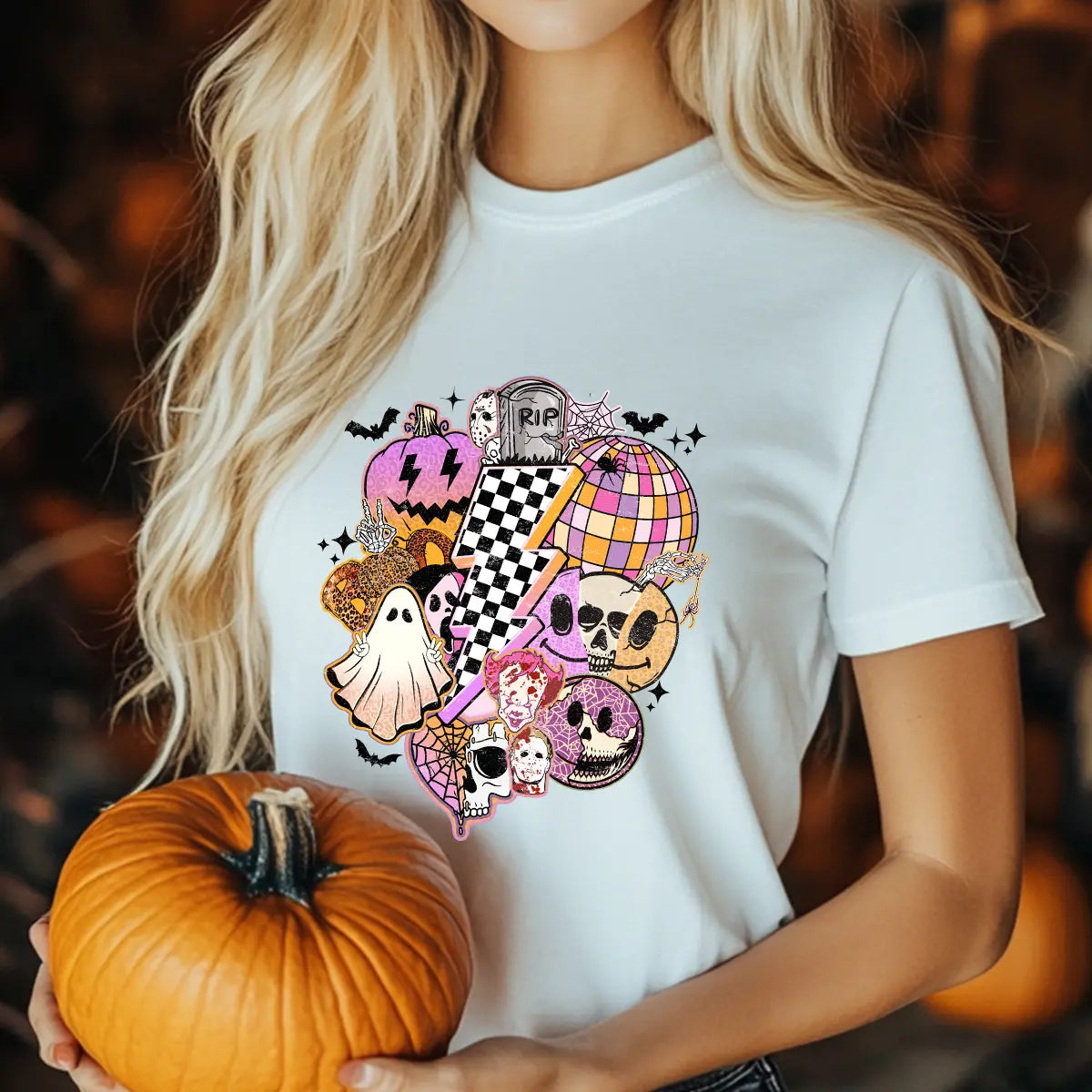 Sweatshirt featuring a Christmas-themed DTF transfer.