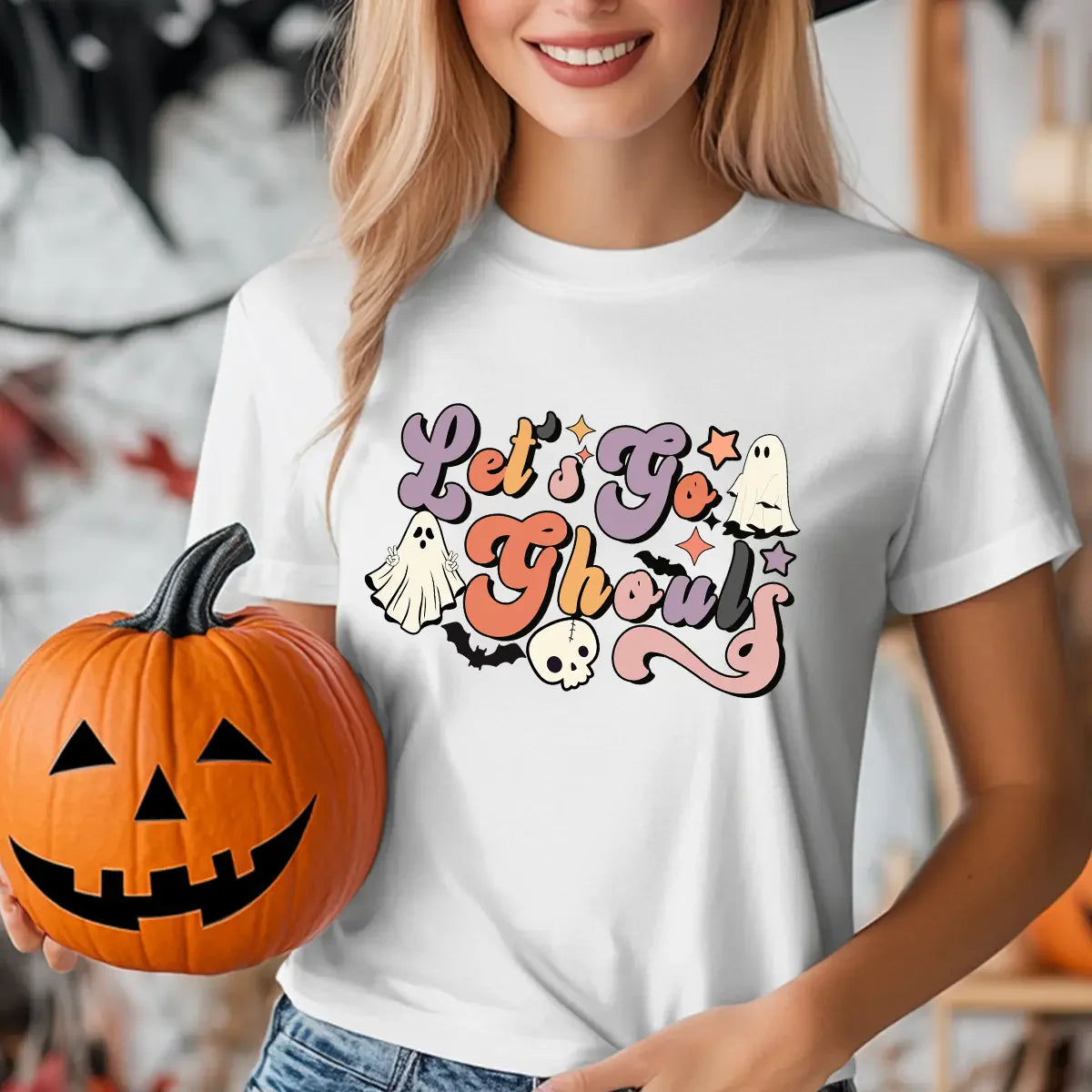 Sweatshirt featuring a Christmas-themed DTF transfer.