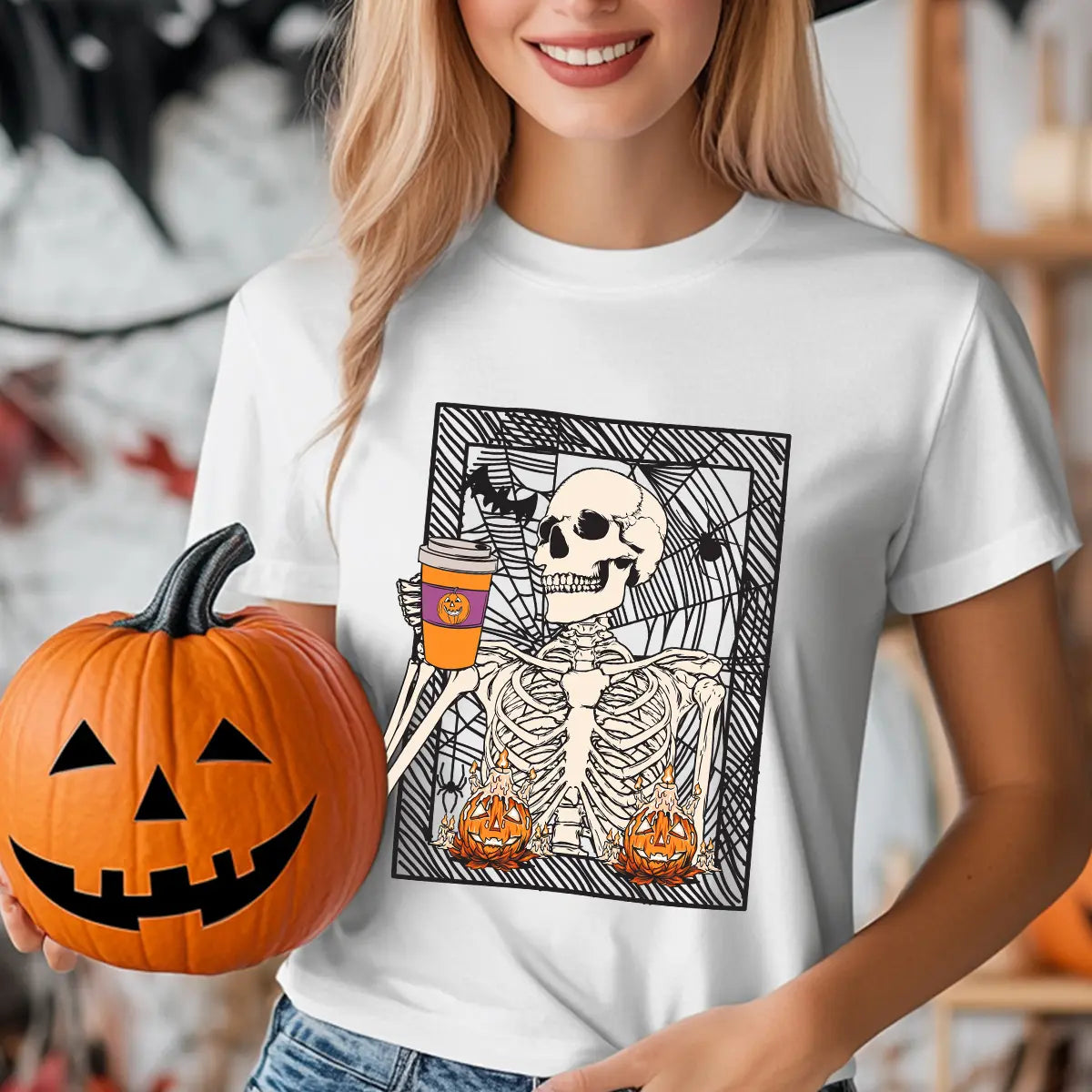 Sweatshirt featuring a Christmas-themed DTF transfer.