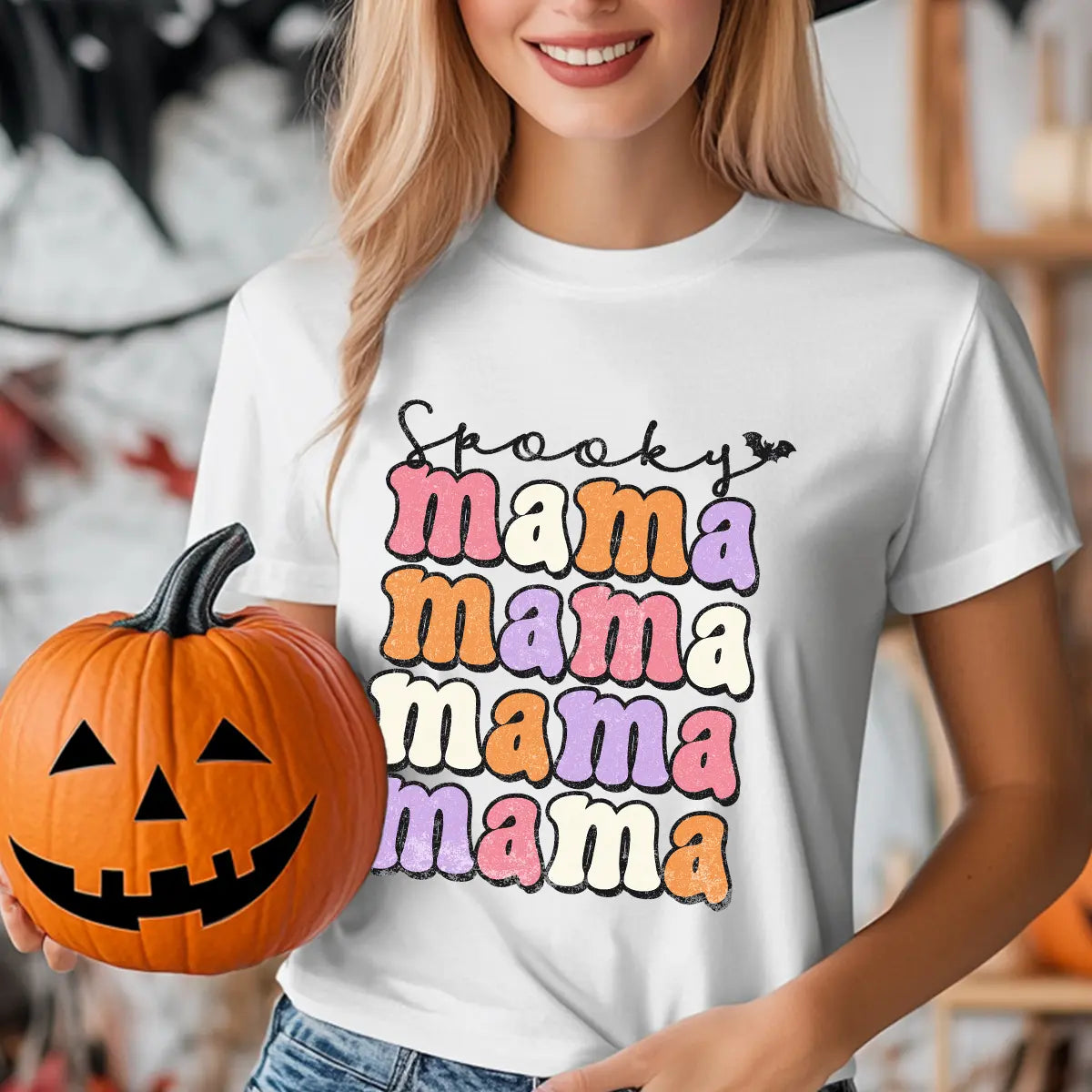 Sweatshirt featuring a Christmas-themed DTF transfer.