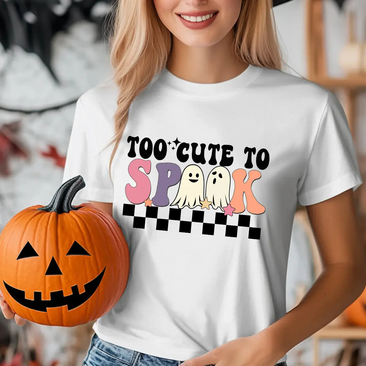 Sweatshirt featuring a Christmas-themed DTF transfer.