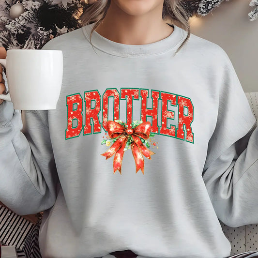 Sweatshirt featuring a Christmas-themed DTF transfer.