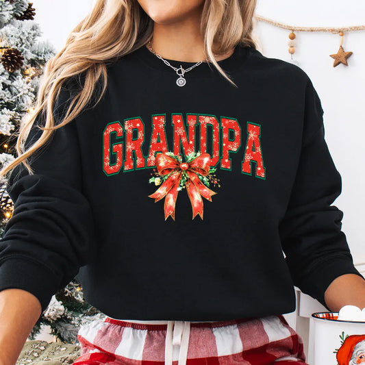 Sweatshirt featuring a Christmas-themed DTF transfer.