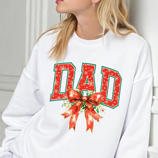 Sweatshirt featuring a Christmas-themed DTF transfer.