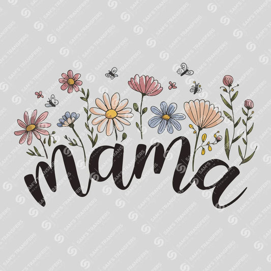Mama Floral Garden – Hand-Drawn Bloom Script Design Mother's Day DTF Transfers
