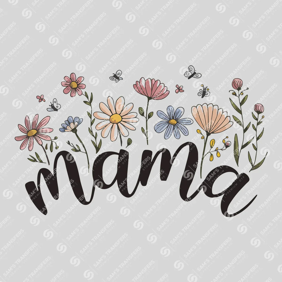 Mama Floral Garden – Hand-Drawn Bloom Script Design Mother's Day DTF Transfers