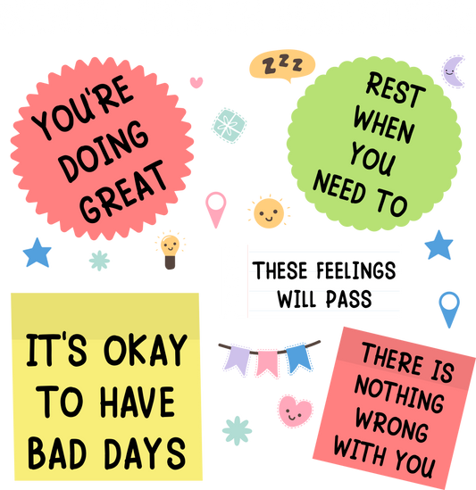 Mental Health Reminders – Uplifting Quotes Ready-to-Press DTF Transfer
