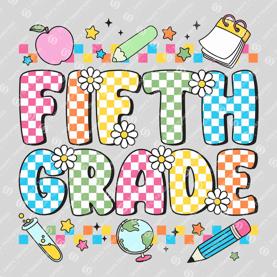Fifth Grade Checkered – Back-to-School DTF Transfer